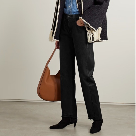 SLVRLAKE Denim - SLVRLAKE Women's Paneled London Jeans 28 Black Midnight NWT High Rise Raw Hem